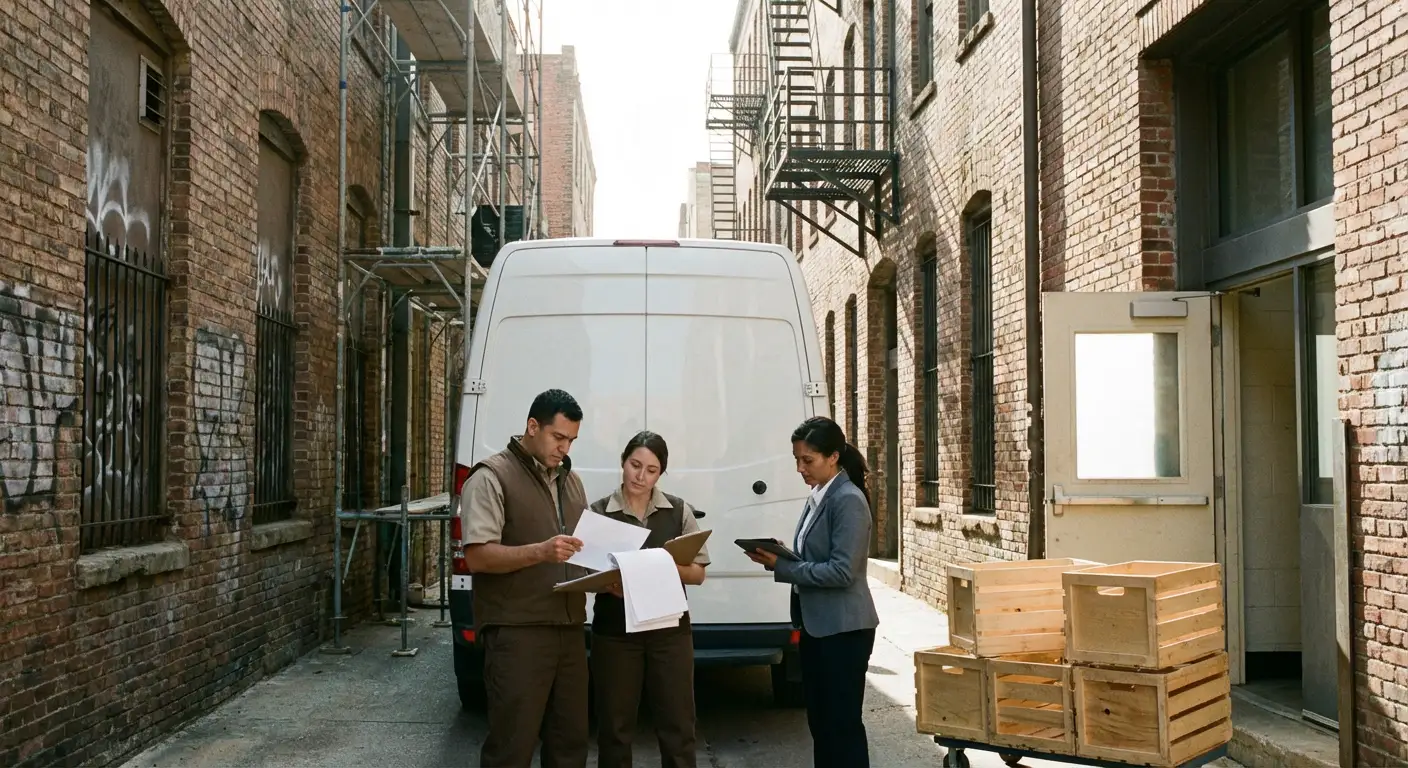 San Mateo alley delivery access and clearance check