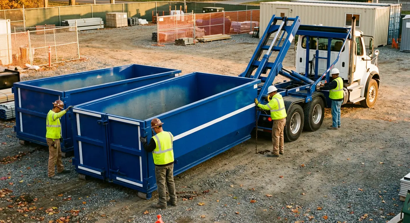 Commercial dumpster logistics and delivery truck access in San Mateo, CA